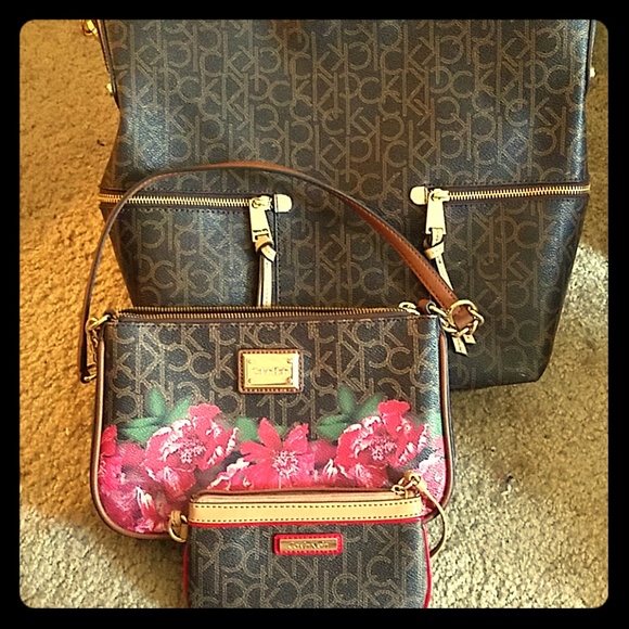 calvin klein purse and wallet set